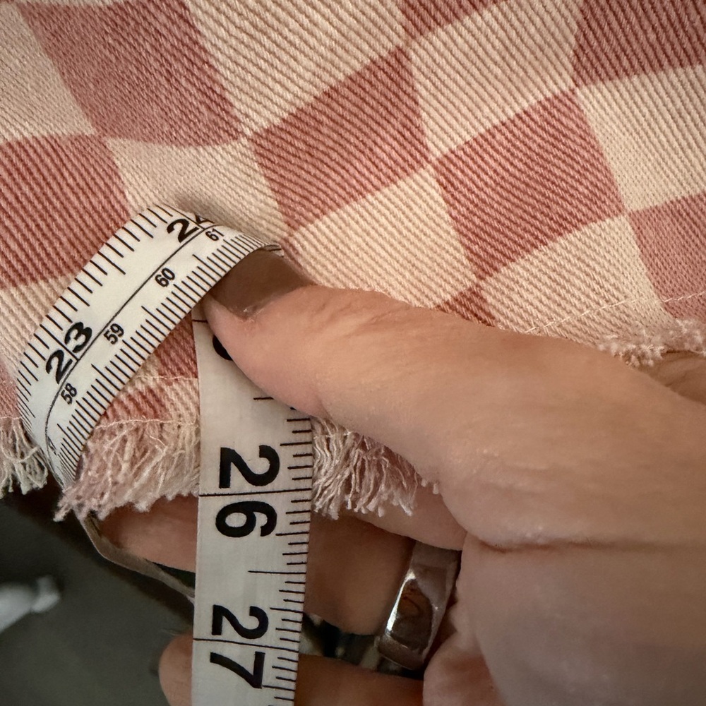 BiBi Cream and Pink Checkered Button Down Shirt - Picture 4 of 5